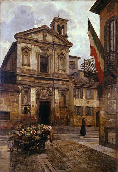 Arturo Ferrari Church of Santo Stefano in Borgogna in Milan china oil painting image